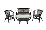        Комплект "Дакота"               Диван+2 кресла+             стол овал. - Blackцвет Черныйматериал         Натуральный ротанг класса А   коллекция Dakota