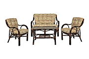 Комплект "Макита" - диван + стол + 2 кресла - DB  цвет Тёмно-коричневый                 (Dark Brown)             материал Натуральный ротанг  коллекция Classic Rattan