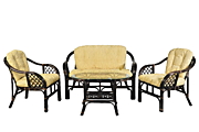 Комплект "Маркос" диван+2 кресла+ стол овал. DB цвет Тёмно-коричневый (Dark Brown) материал Натуральный ротанг класса А Classic Rattan
