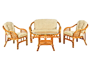 Комплект "Маркос" диван+2 кресла+ стол овал. DH            цвет Тёмный мёд        (Dark Honey) материал Натуральный ротанг класса  А коллекция Classic Rattan