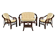 Комплект "Император" диван+2 кресла+ стол овал. Br цвет Тёмный орех (Brown) материал Натуральный ротанг класса А коллекция Classic Rattan