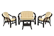 Комплект "Император" диван+2 кресла+ стол овал. DB цвет Тёмно-коричневый (Dark Brown) материал Натуральный ротанг класса А коллекция Classic Rattan