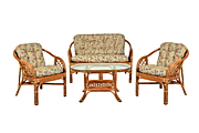 Комплект "Гавана" - диван + стол + 2 кресла - DH цвет Тёмный мёд         (Dark Honey) материал Натуральный ротанг коллекция Classic Rattan