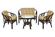 Комплект "Аркадиа" - диван + стол + 2 кресла - DB цвет Тёмно-коричневый (Dark Brown) материал Натуральный ротанг  коллекция Classic Rattan