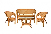 Комплект "Пеланги" диван + 2 кресла + стол овал. DH        цвет Тёмный мёд         (Dark Honey) материал Натуральный ротанг класса А коллекция Classic Rattan