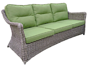 Плетеный диван низкий 3-х местный КОРФУ жгут 9677  с подушками
