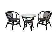 Комплект "Дакота" Стол журн.+2 кресла - Black цвет Черный материал Натуральный ротанг класса А коллекция Dakota