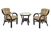 Комплект "Макита"      стол. круг. журн. + 2 кресла DB цвет Тёмно-коричневый (Dark Brown) материал Натуральный ротанг коллекция Classic Rattan