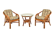 Комплект "Гавана"      стол. круг. журн. + 2 кресла DH цвет Тёмный мёд (Dark Honey) материал Натуральный ротанг коллекция Classic Rattan