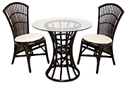      Комплект "Бистро"       1 стол + 2 стула black  габариты 166 х 97 см цвет Черный материал Натуральный ротанг коллекция AIDA