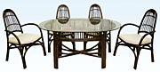 JMD Комплект "Дайнинг"   1 стол + 4 кресла db  габариты 384 х 98 см цвет Тёмно-коричневый (Dark Brown) Кресло: 61x60x97   Стол: 140x105х74