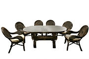 JMD 009 Комплект "Туркей" - стол + 6 кресел - DB габариты 620 х 78 см цвет Тёмно-коричневый (Dark Brown)                Кресло: 55x75x78Стол: 170x90x71