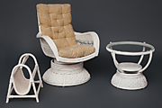 Кресло-качалка из ротанга «Андреа релакс медиум» (Andrea ) + Подушка.      цвет Белый. Размеры      (ШxГxВ): 76 x 94 x 144 см