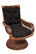 Кресло-качалка из ротанга «Андреа релакс медиум» (Andrea ) + Подушка. Br     цвет Тёмный орех. Размеры (ШxГxВ): 76 x 94 x 144 см