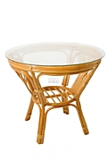 JMD 20006T Стол "Йенки" (81х40х72) со стекл. H габариты 81 х 72 см цвет Мёд (Honey) материал Натуральный ротанг