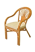 JMD 20006C Кресло "Йенки" с подушкой (60х68х83) Н  габариты 60 х 83 см цвет Мёд (Honey) материал Натуральный ротанг