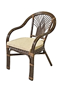 JMD 20006C Кресло "Йенки" с подушкой (60х68х83) DB габариты 60 х 83 см цвет Тёмно-коричневый (Dark Brown) материал Натуральный ротанг