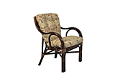 0355К Кресло "Макита" с подушкой (62х67х85) - DB  габариты 62 х 85 см цвет Тёмно-коричневый (Dark Brown) материал Натуральный ротанг